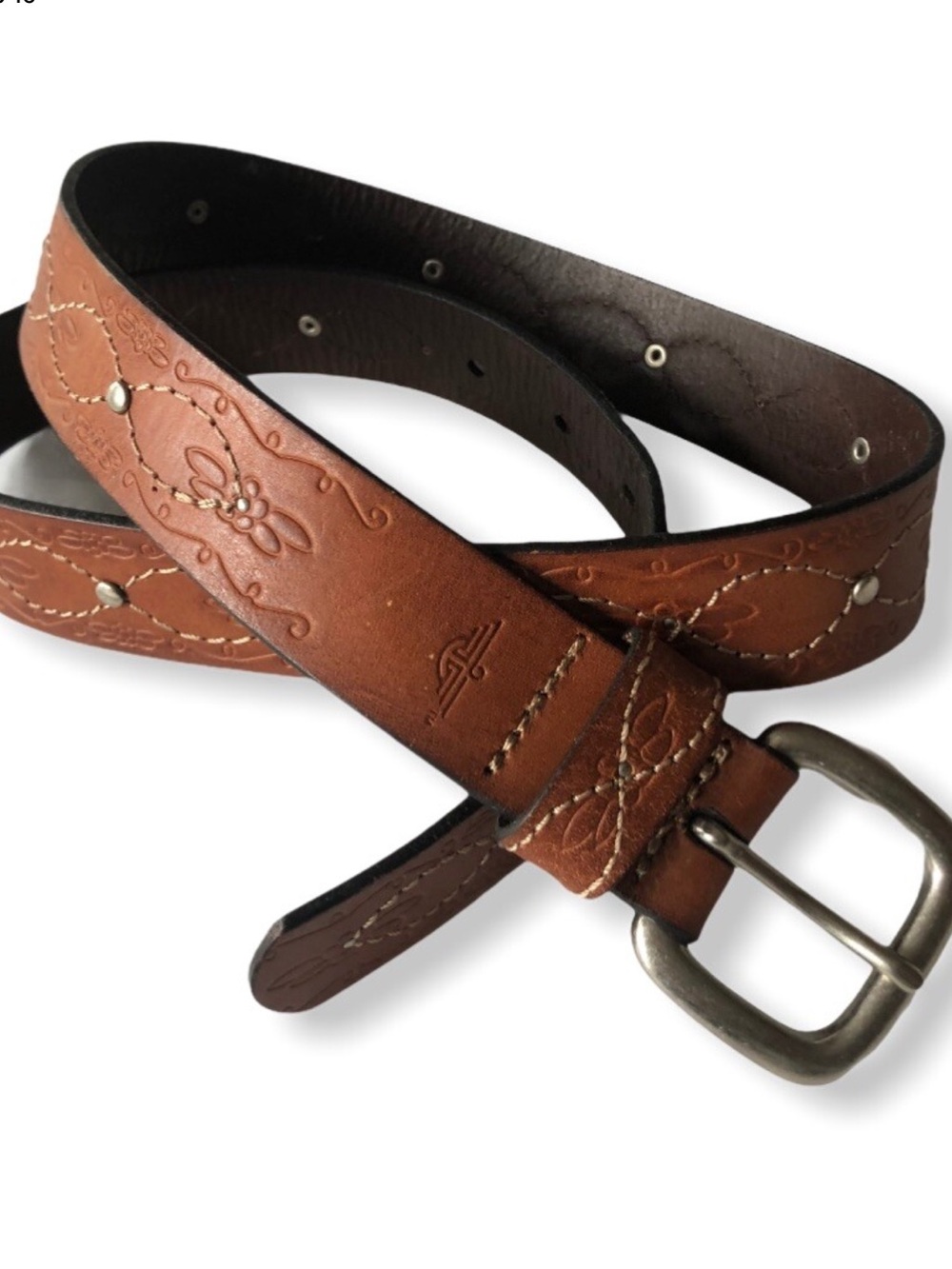 Dockers Brown Genuine Leather Belt Stud Western